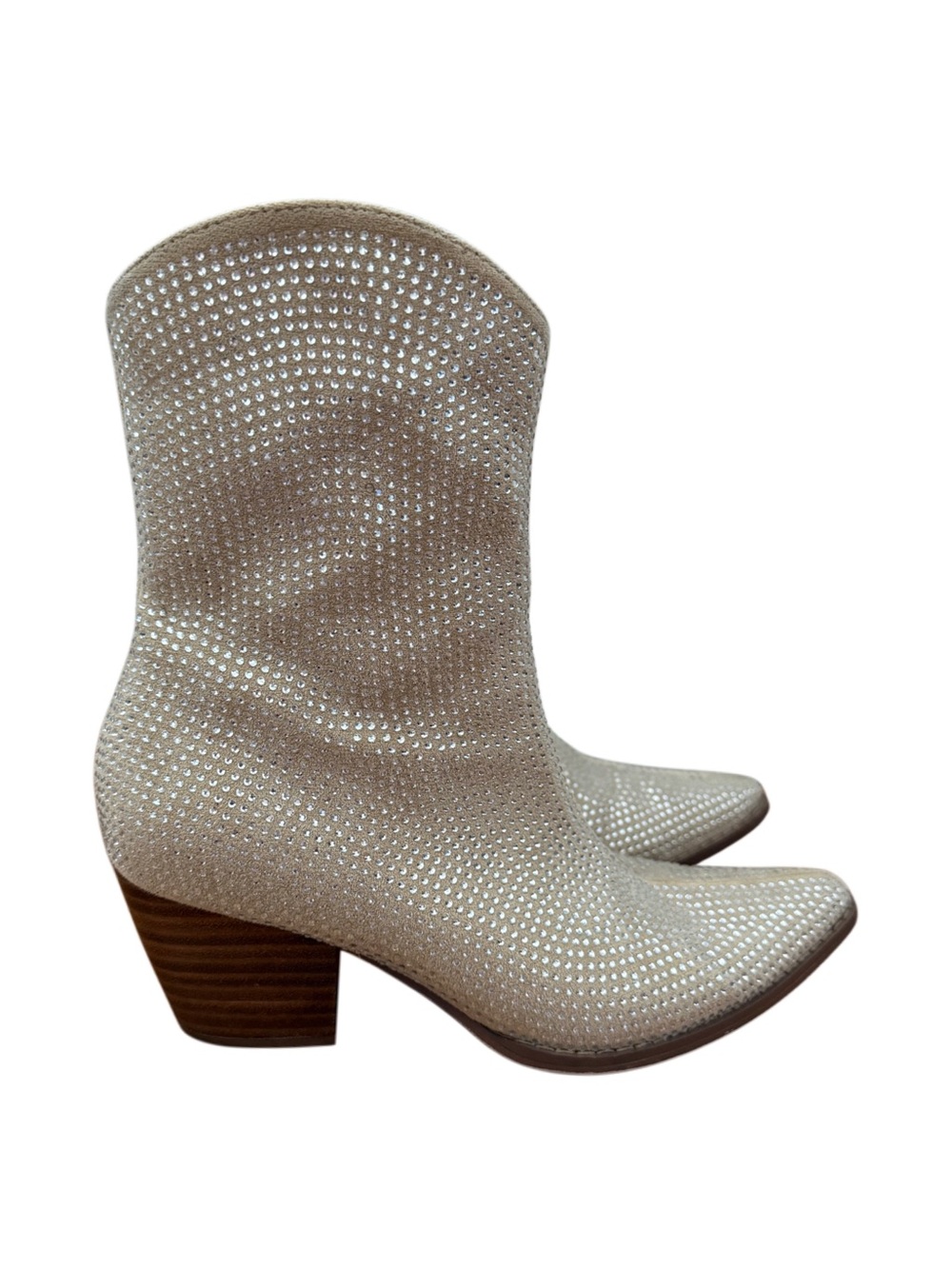 Coconuts by Matisse Champagne Crystal-Embellished Ankle Bootie Western Size 6